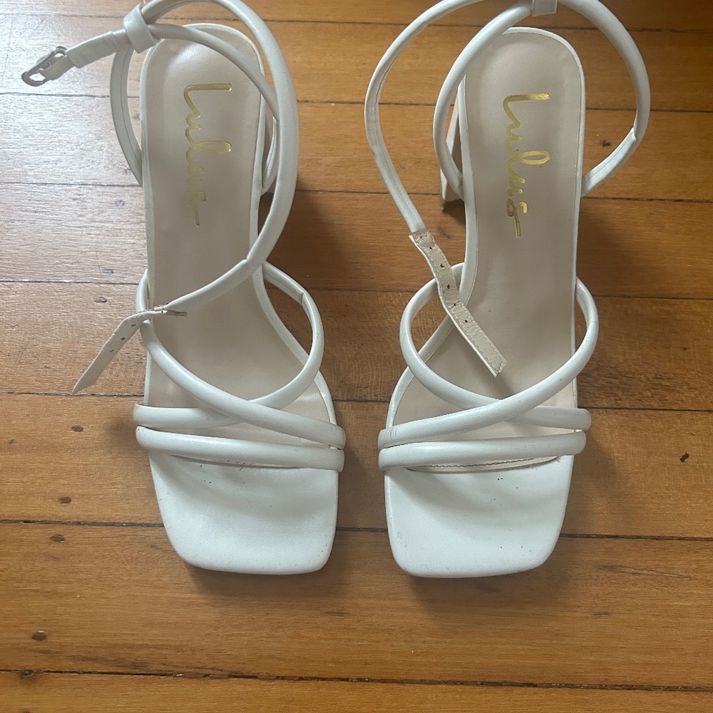 Lulus Cossette Bone Strappy High Heel Ankle Strap Sandals